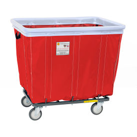 12 Bushel Antimicrobial Vinyl Basket Truck w/ Antimicrobial Bumper, Red.