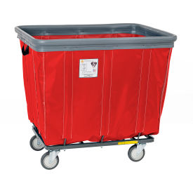 12 Bushel Vinyl Bumper Truck, All Swivel Casters, Red