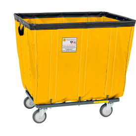 12 Bushel Antimicrobial Vinyl Basket Truck, All Swivel Casters, Yellow