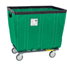12 Bushel Vinyl Basket Truck, All Swivel Casters, Forest Green