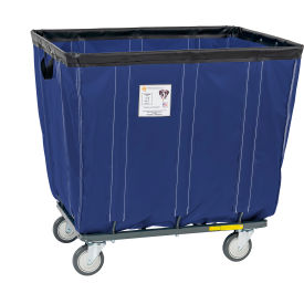 12 Bushel Vinyl Basket Truck, All Swivel Casters, Navy