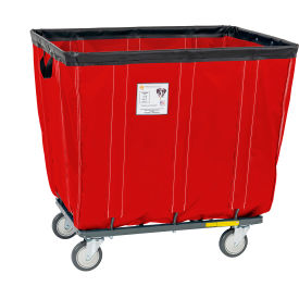 12 Bushel Vinyl Basket Truck, All Swivel Casters, Red
