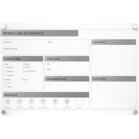 Ghent Graphics Slide Changeable Glassboard w/ Standoffs, Horizontal, 18"H x 24"W