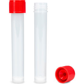 Self-Standing Transport Tubes, 16x101mm, Red Screwcap, 200 Tube/Bag, 1.000/Case