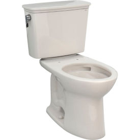 Drake 1.28 GPF Round Bowl Toilet with RH Flush, 17-3/16"W x 26-3/8"D x 30-1/8"H, Cotton