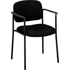 VL616 Stacking Guest Chair with Arms, Supports up to 250 lb, Black