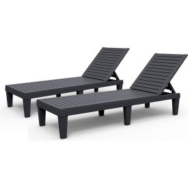 Oslo Patio Reclining Sun Lounger, Black, Set Of 2