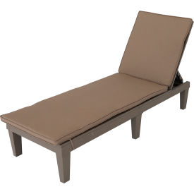 Oslo Reclining Sun Lounger Gray with Beige Cushions