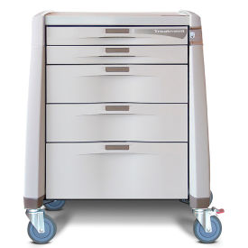 Avalo Procedure Cart with Intermediate Height & Electronic Lock, Gray