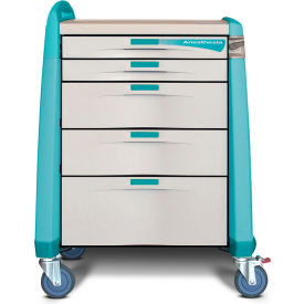 Avalo Anesthesia Cart w/ Intermediate Height & Electronic Lock, Green