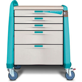 Avalo Anesthesia Cart with Compact Height & Autolock, Green