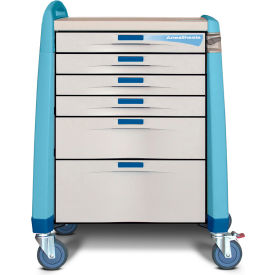 Avalo Anesthesia Cart with Intermediate Height & Electronic Lock, Blue