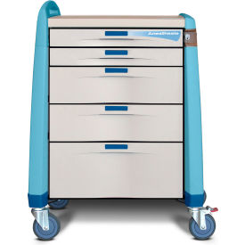 Avalo Anesthesia Cart with Intermediate Height & Autolock, Blue