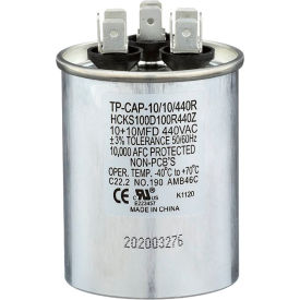 Run Capacitor, 10 + 10 MFD, 440V, Round