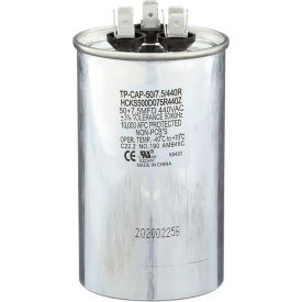 Run Capacitor, 50 + 7.5 MFD, 440V, Round
