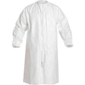 Tyvek IsoClean Frock, Serged Seams, Elastic Wrists, White, 4X