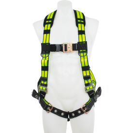 Hi Viz Standard Harness w/ Tongue Buckle Legs, Back D Ring, XL