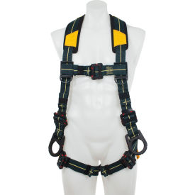 Arc Flash Positioning Harness with Dielectric Pass Thru Legs, Back & Hip D Rings, XL