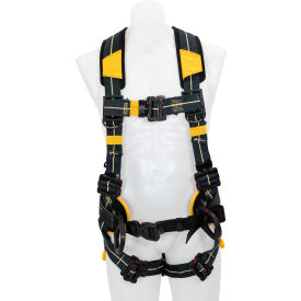 Arc Flash Construction Harness with Dielectric Pass Thru Legs, Back & Hip D Rings, S