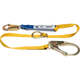 1" Web DeCoil Lanyard w/ Tieback, 3/4" Snap Hook & Rebar Hook, 6'L