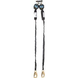 9' Bantam Twin Leg Tie Back Web Self Retracting Lifeline w/ Steel Tie Back Snap Hook