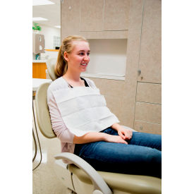 Patient Bib, 13-1/2" x 18", 2 Ply Tissue/Poly, White, 500/Case