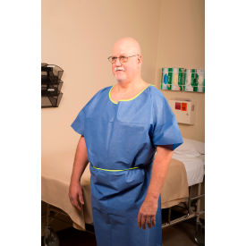 Exam Gown, 42" x 50", X Large, Blue, 50/Case