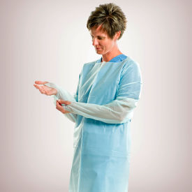 Poly PPE Gown, 42" x 46", Blue, 15/Pack