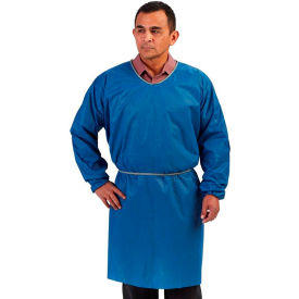 Non Woven SMS Gown with Sewn Ties, 30" x 42", Blue, 50/Case