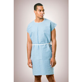 Scrim Reinforced Exam Gown w/ Glued Shoulders, 30" x 42", Blue, 50/Case