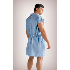Scrim Reinforced Exam Gown w/ Sewn Shoulders, 30" x 45, Blue, 25/Case