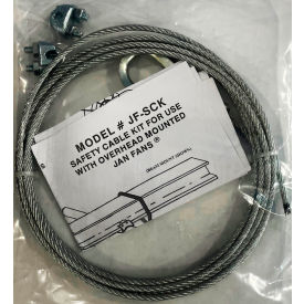 12' Of 1/8" Dia. Safety Cable With Clamps, Silver