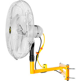 24" Drop Cord Switch Articulating Dock & Door Fan, 2 Speed, Silver