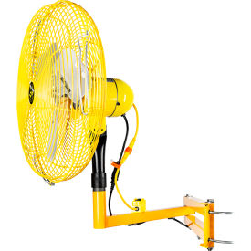 24" Drop Cord Switch Articulating Dock & Door Fan, 2 Speed, Yellow