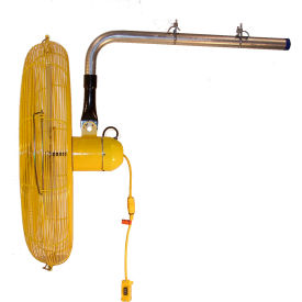 24" I-Beam Mount Fan w/ Drop Cord Switch, 2 Speed, Yellow