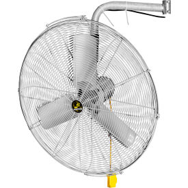 24" I-Beam Mount Fan w/ Drop Cord Switch, 2 Speed, Silver
