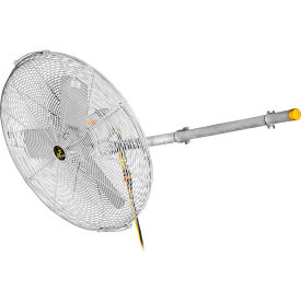 24" C-Channel Mount Fan w/ Drop Cord Switch, 2 Speed, Silver