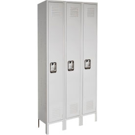 1-Tier 3 Door Antimicrobial Locker, 54"W x 18"D x 78"H, Gray, Unassembled