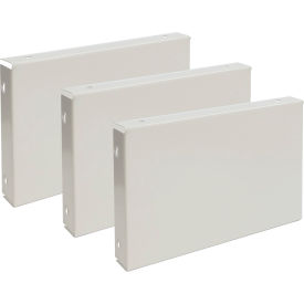 Closed Style Front Base For Locker, 15"W x 6"H, Gray, Pack of 3
