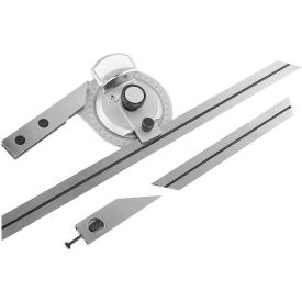 Magnifier Bevel Protractor, Stainless Steel, 6" & 12" Blade Set