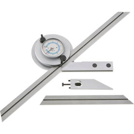 Dial Reading Bevel Protractor, Stainless Steel, 6" & 12" Blade Sets
