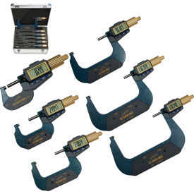 Digital Micrometer w/ Alloy Gold Anodized Friction Thimble, Pack of 6