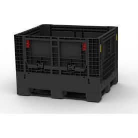 Folding Shipping Container, 48"L x 40"W x 34"H, Dark Gray