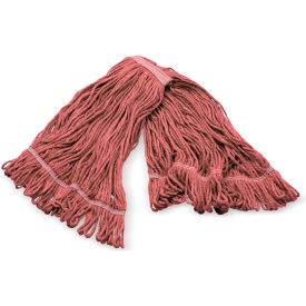 4-Ply Anti-Microbial Looped End Mop w/ Red Band, Large, Red, Pack of 12