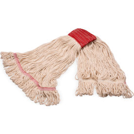Grease Release Looped End Mop w/ Red Band, Large, Natural, Pack of 12