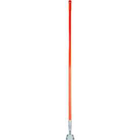 60" Fiberglass Dust Mop Handle w/ Clip On Connector, Orange, Pack of 12