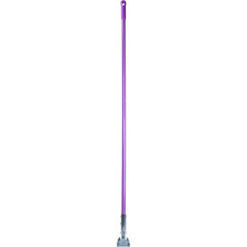 60" Fiberglass Dust Mop Handle with Clip On Connector, Purple, Pack of 12