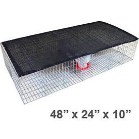 Pigeon Large Trap with Shade, Water and Feeder, Steel, Silver