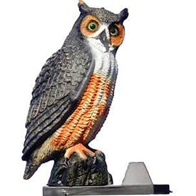 Rotating Owl Visual Deterrent, Plastic, Brown