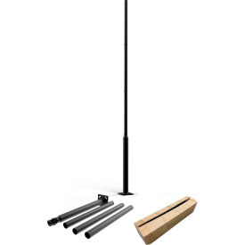 2.5" - 3" Black Outdoor Universal Metal Light Post Pole with Metal Rebar Cage